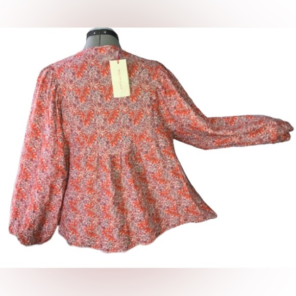 NWT Solitaire balloon sleeve blouse, sz xl - Picture 2 of 4